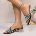 French braided pearl high-heeled sandals for women, transparent heels, outer wear slippers, cross-border women's shoes, one-piece drop shipping and wholesale collection