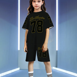 wholesale girls' short-sleeve and shorts sets, fashionable spring, summer, and autumn outfits for girls