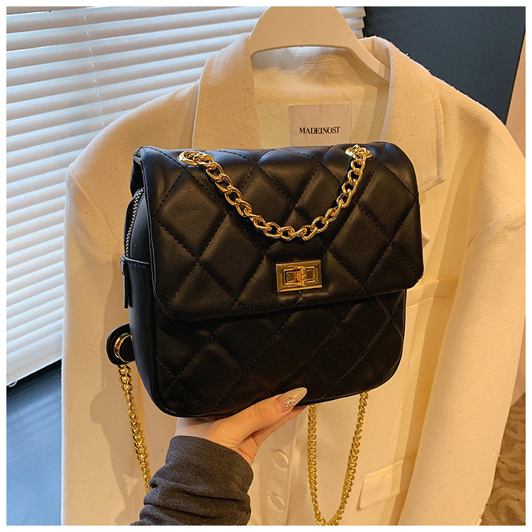 Cross-border diamond chain small bag women's 2025 summer new fashion and leisure foreign style shoulder bag backpack