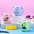 304 stainless steel kids' cup - double-walled, cartoon yellow duck straw cup with lid - perfect for home, kindergarten, and children's day gifts