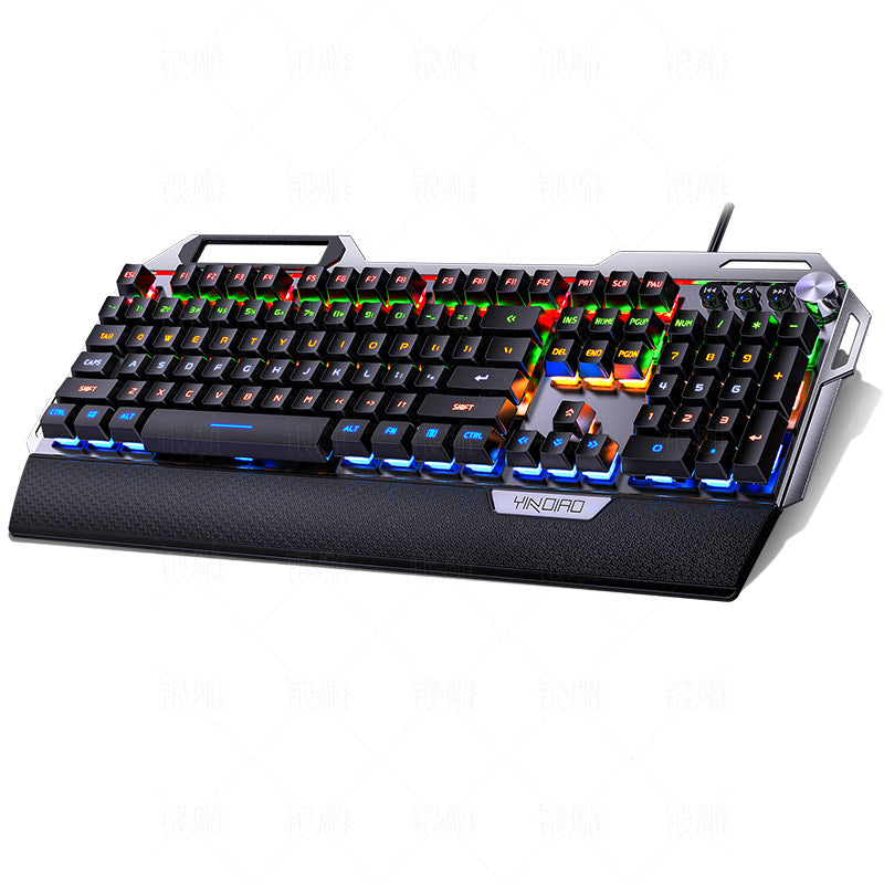 Silver sculpt k100 metal true mechanical keyboard - palm rest, knob, gaming blue switch, wired usb - amazon cross-border wholesale