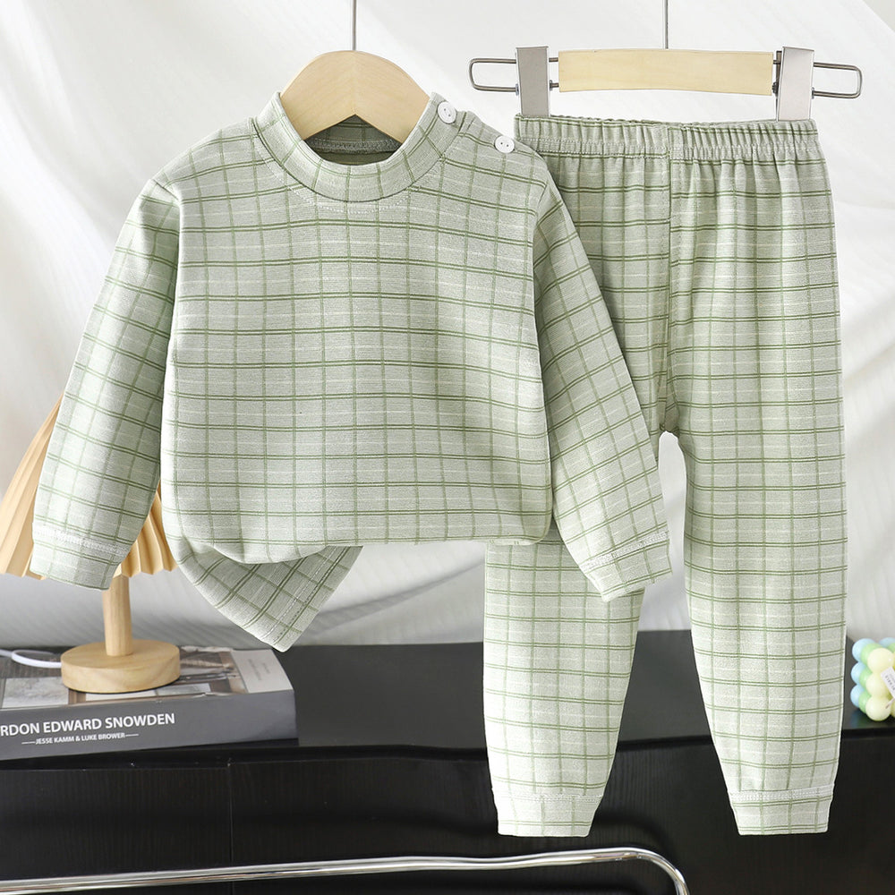 Kids home wear suitfall and winter boys autumn clothes and long pants children's german velvet pajamas girl bottomheattechintimates