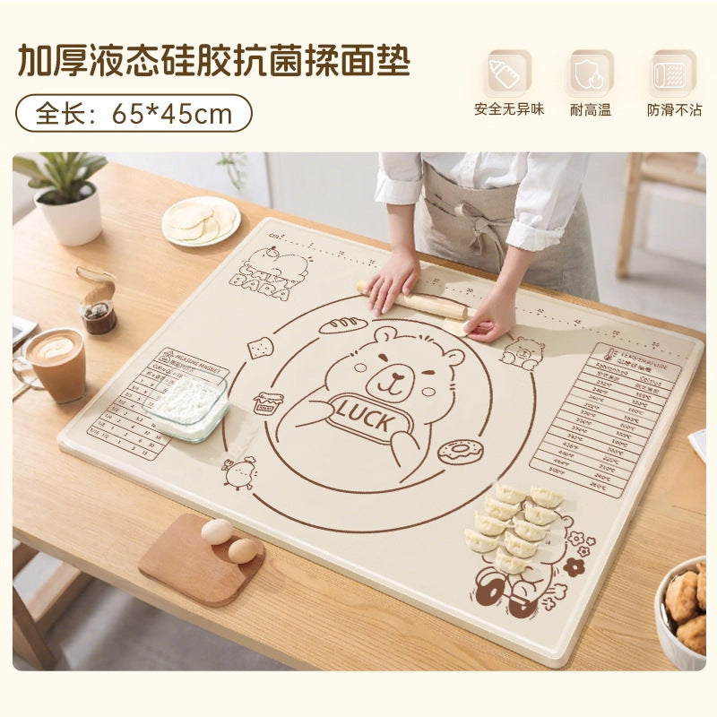 Silicone kneading mat - thickened, food-grade, non-slip, extra-large cutting board for home baking and dough rolling