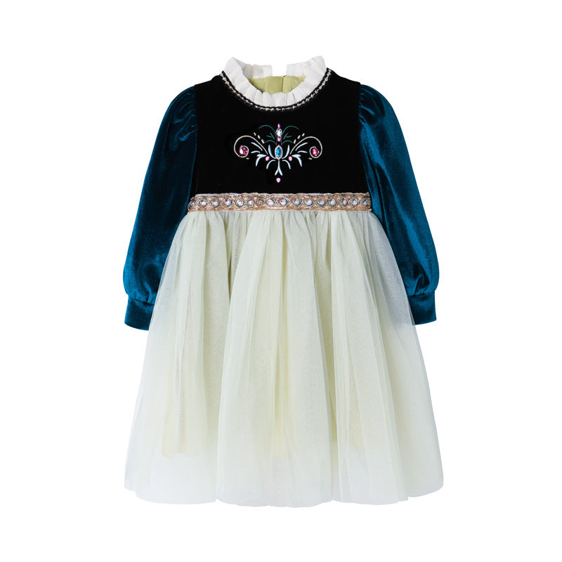 Customizable girls' dresses: new stylish baby girl birthday dresses, frozen queen anna princess dress
