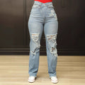 Amazon hot-selling stretch denim jeans: trendy high-waisted wide-leg jeans with distressed wash and whiskering for women