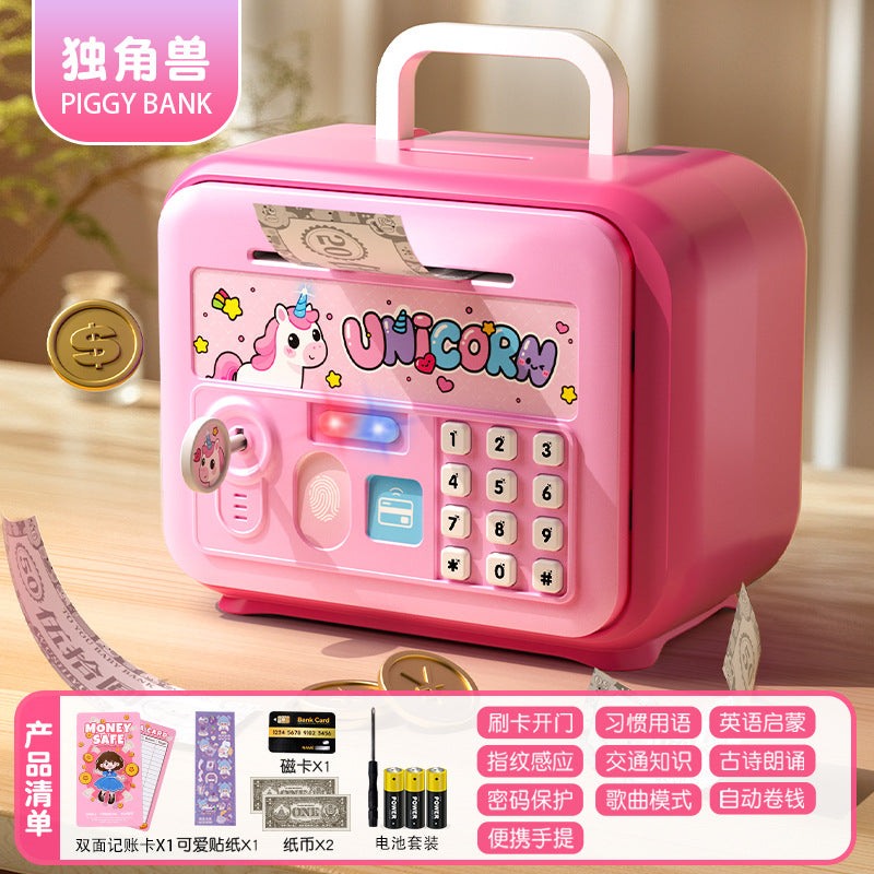 Nezha kids boys and girls piggy bank safe cabinet key password box savings coin storage storage