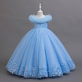 hot-selling girl's dress, flower girl wedding dress, ready-made mesh sequined children's piano performance dress, catwalk clothing
