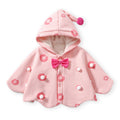Baby outing cape, girls' winter hooded coat, children's windproof fleece-lined swaddle blanket, korean style princess autumn/winter collection