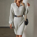 fashionnew arrival women's ribbed high collar silmdress without belt wide pit high elastic waist skirt