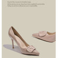 Grape mom's same elegant socialite nude high heels for women 2025 new arrivalsense of designniche stylefrenchv buckle tip
