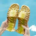 2025 new metallic crayfish beach slippers - creative parent-child flip-flops, unique non-slip slides wholesale