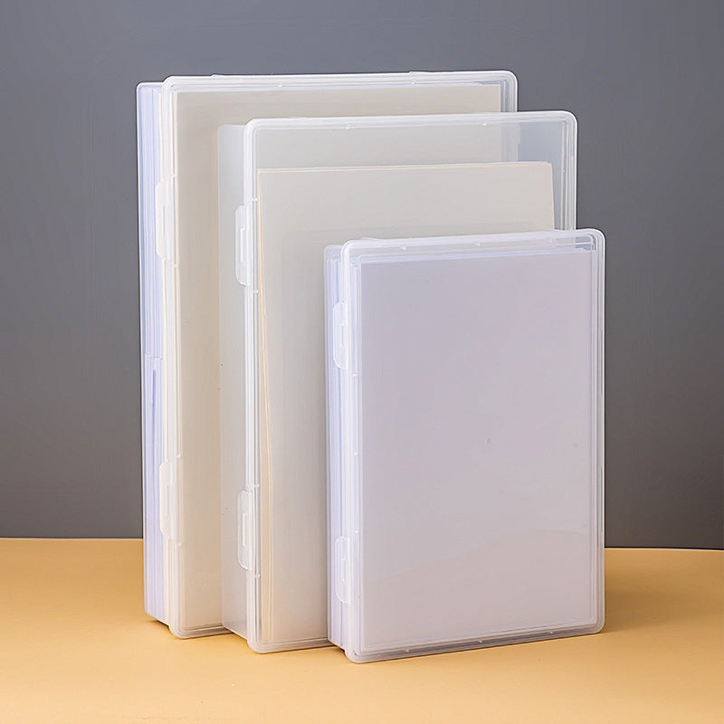 Desktop ID storage box with lid Desk storage Document storage box Multifunctional plastic flip a4 storage box