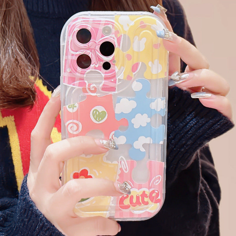 Suitable for apple 15pro track colorful puzzle mobile phone case iphone11/12 all-inclusive anti-fall tpu protective case