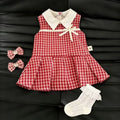 Summernew arrival baby dress baby bag butt skirt fresh plaid girl short-sleeved outweark-style princess dress summer