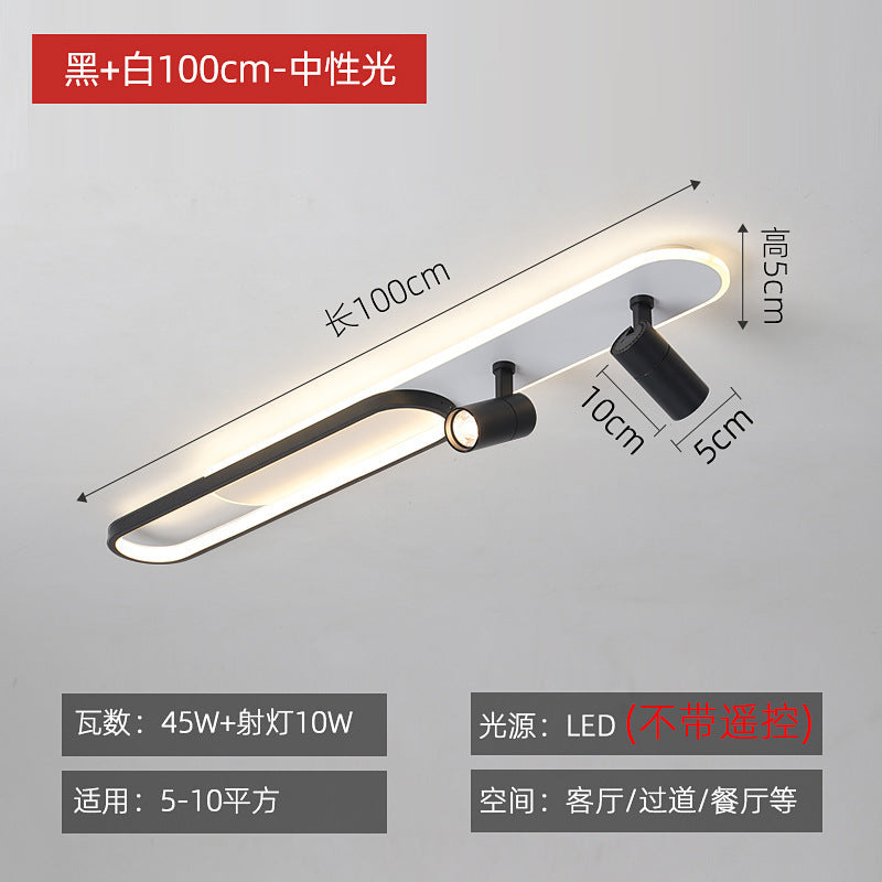 Corridor ceiling light, aisle light, creative personality, strip with spotlights, no main lighting, simple modern cloakroom lighting