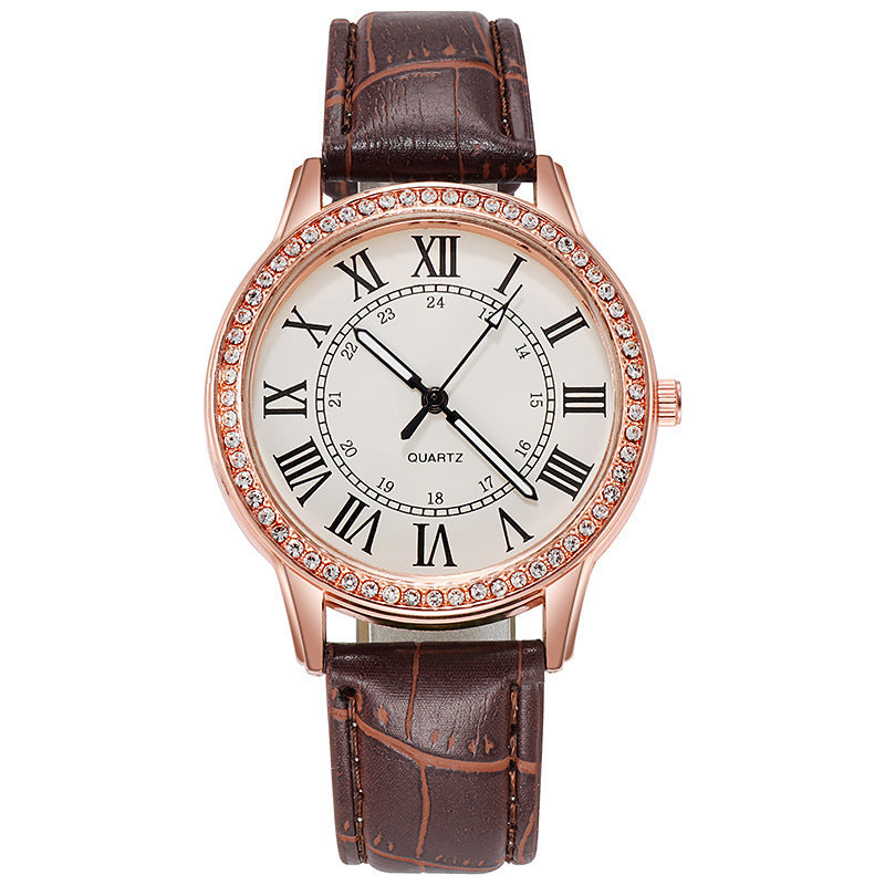Wish women's watch new arrival - ladies' minimalist diamond-accented luminous retro quartz watch with leather strap - white (direct from manufacturer)