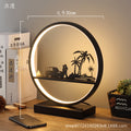 Minimalist modern nordic table lamp - bedside night light with round reindeer design, touch & remote control, usb charging port