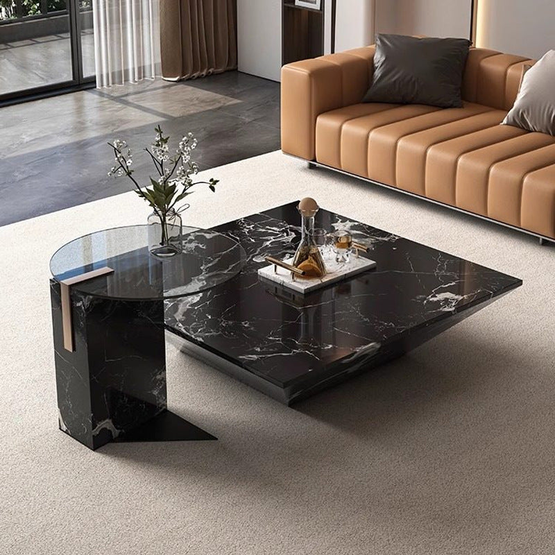 Italian natural luxury stone coffee table living room for homeaccessible luxuryclassy sense house square black rose marble coffee table