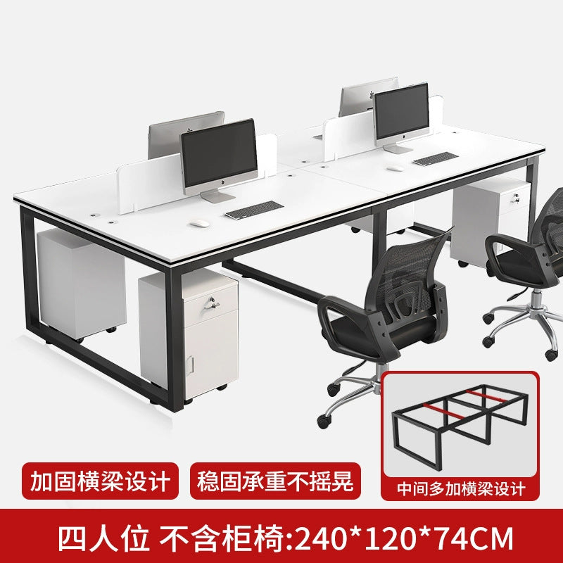 Office desk and chair set - 4, 6, or 8 seater workstation - cardboard office - minimalist modern office desk for employees