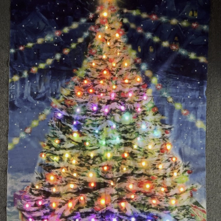 Cross-border Christmas decoration background canvas painting lights, European and American live broadcast dormitory led lighting manufacturers customize the atmosphere