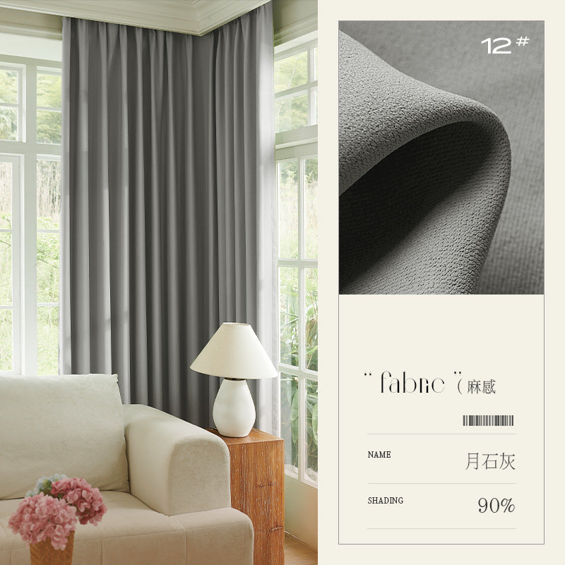 Modern minimalist blackout chenille curtain fabric wholesale for bedroom and living room - shaoxing keqiao curtains [project]