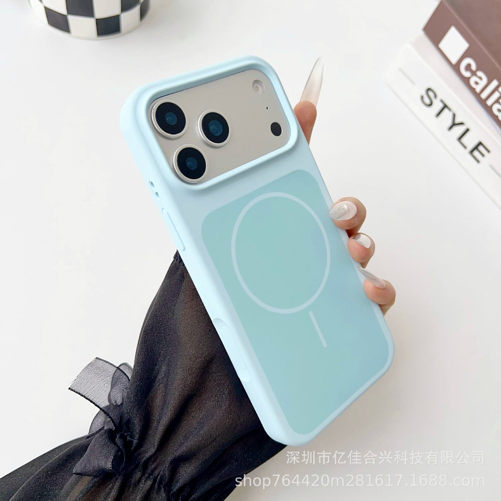 Two-color large-hole liquid magnetic suction suitable for iphone17promax mobile phone case apple 16 seconds to turn into 17 anti-fall case 13
