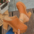 summer new arrival: plus-size women's heeled slippers for cross-border e-commerce. sizes 35-43 available. wholesale options available. dropshipping to  and