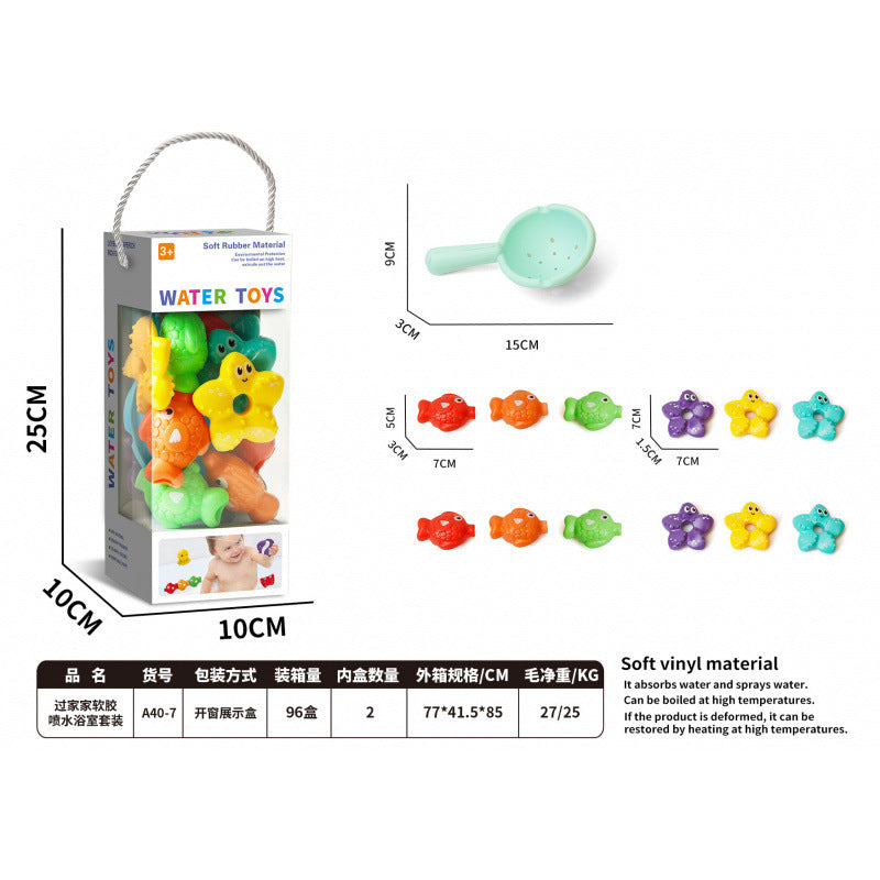 Cross-border export baby bath, water spray indoor bathroom soft glue kneading glue decompression toy press spray