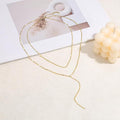 Fashion cross-border new arrivalcasual lasso long necklace fashion copper clavicle chain y-shaped pendant necklace beaded necklace