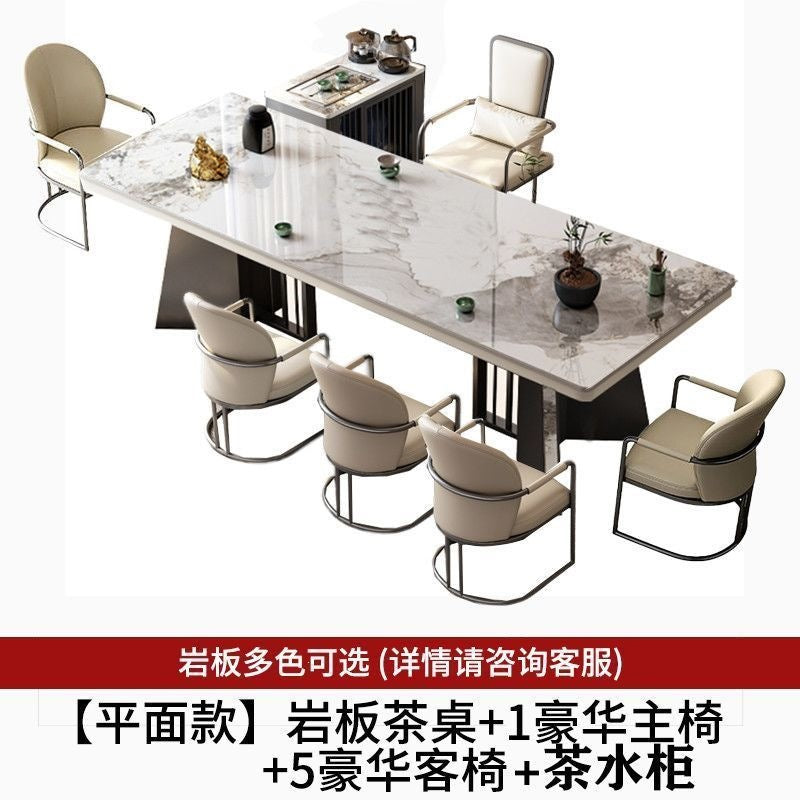 New chinoiserie luxury stone slate tea table table modern tea table and chair combination casualaccessible luxury office large board table tea making table