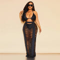 e-commerce source factory: sexy european and american style women's fashion hollow-out plus size beachwear dress set