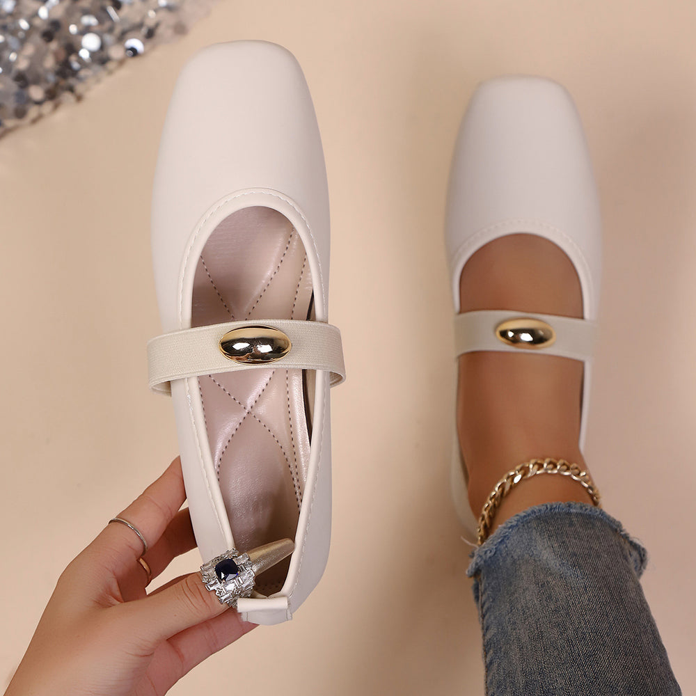 French chic mary janes: women's summer  new collection - soft sole, slip-on loafers with closed toe detail
