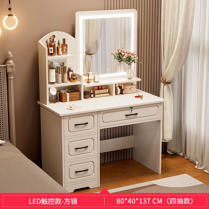 Bedroom dressing table casual modern master bedroom makeup table 2024new arrivalaccessible luxury dressing table mirror storage cabinet makeup cabinet