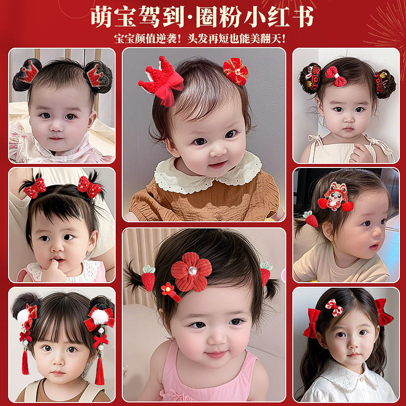 Festive hair accessory set - birthday gift for girls, kids' headwear with tassels, new year hair accessories, hair clips in gift box