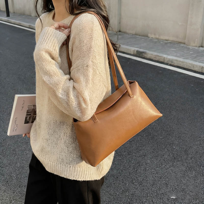 Korean style minimalist luxury shoulder bag - 2025 winter versatile underarm bag - large capacity work & commute bag