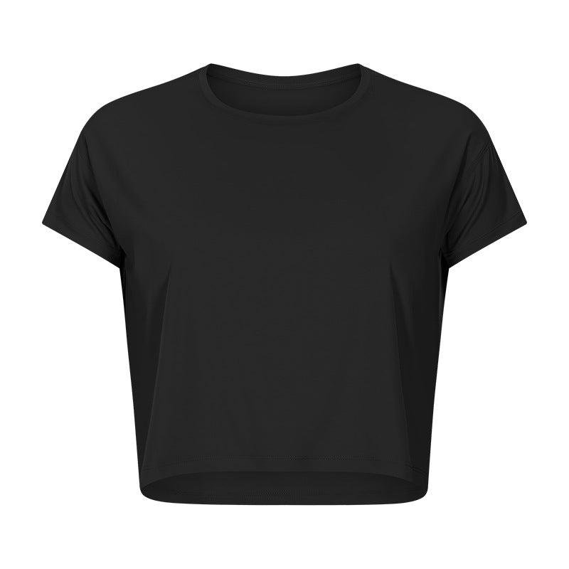 European and american new sexy cropped yoga top - women's quick-dry, loose-fit, breathable outdoor sports & fitness apparel ds071