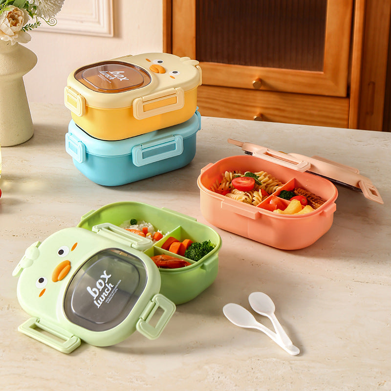 304 stainless steel cartoon divided lunch box - student & kids bento box - airtight, microwaveable, portable lunch container
