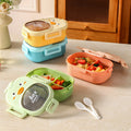 304 stainless steel cartoon divided lunch box - student & kids bento box - airtight, microwaveable, portable lunch container
