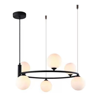 Stylish, simple and creative Nordic circular bedroom light New Chinese hotel showroom model room Home living room chandelier