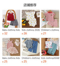 Children's clothing cross-border european and american girls white short-sleeved t-shirt + blue pants two-piece set