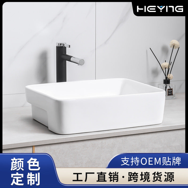 陶瓷艺术台上盆酒店公寓简约洗手盆洗手间浴室柜洗漱台小户型单盆