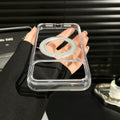 Suitable for iphone17pm rotating stand non-yellowing acrylic mobile phone case apple 16 transparent magnetic mobile phone case