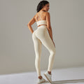 European and american new seamless yoga outfit for women - peach lift, high-waisted, tummy control, tight leggings set for running, sports, and fitness