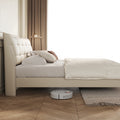 Light french cream style bed small apartment casualaccessible luxury foshan furniture master bedroom double 1.8m genuine leather bed