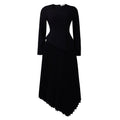 D617 european and american cross-border women's clothing  spring new arrival: elegant asymmetrical neck high-waisted midi dress for export