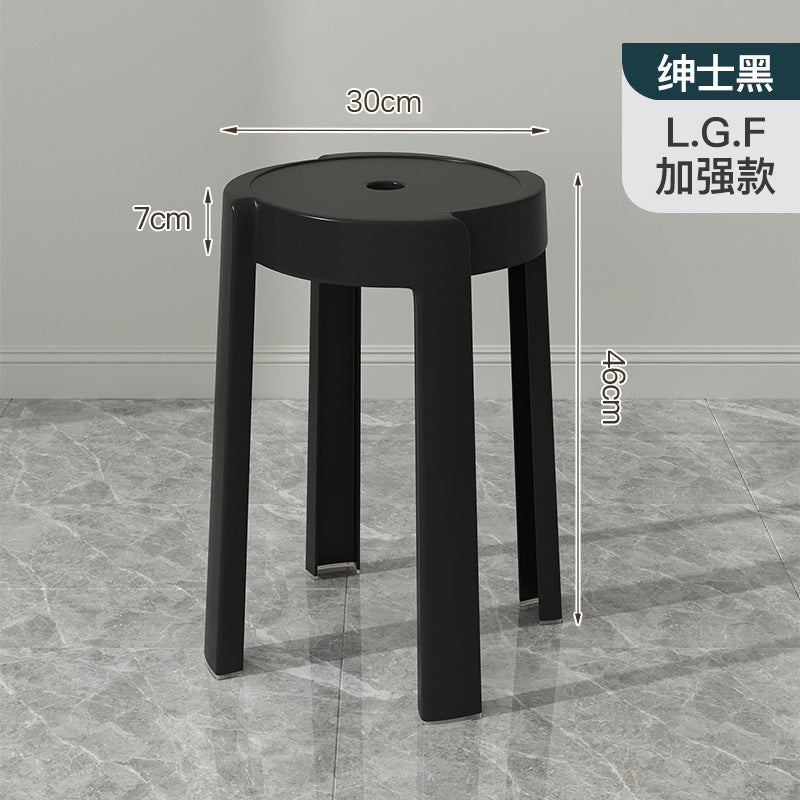 Popular plastic stool for home stackable thickened high stool windmill round plastic stool casual restaurant spare dining table and chairs
