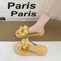 Sweet style chunky platform 4cm sunflower slides - women's summer beach sandals, anti-slip fashion slippers, soft sole shoes for students