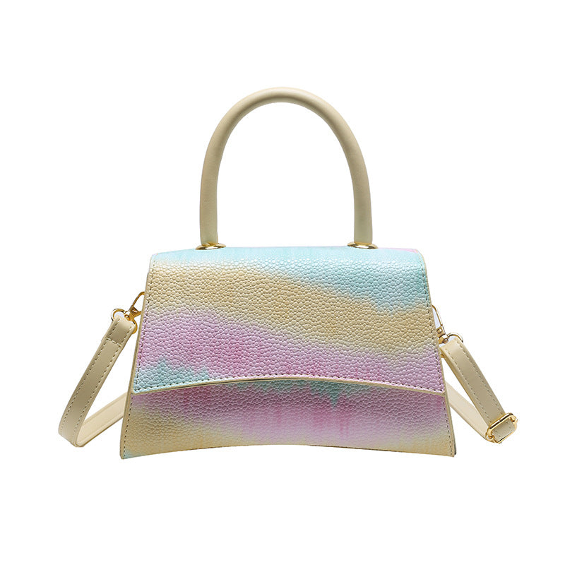 Crossbody popular bag women's fashionstylish shoulder dinner bag tie-dye 2024new arrivaltrendypatchwork colorful satchel bag