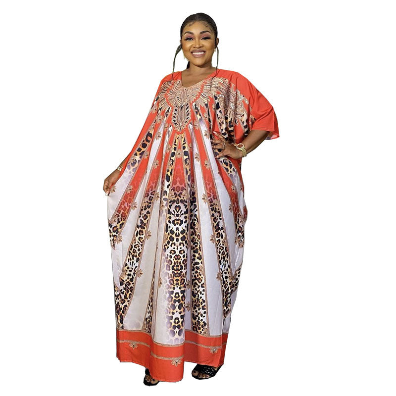 supply of african women's digital printing looseplus size bat shirt abaya special price