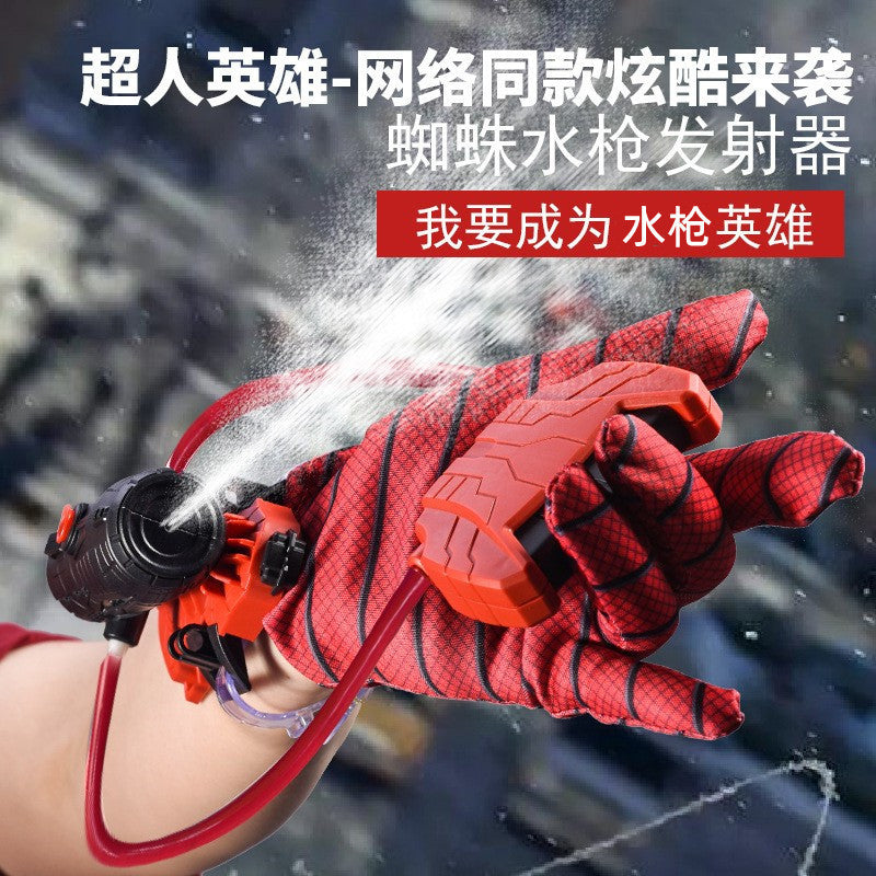 Spider-man wrist launcher water gun - press-to-fire, wearable arm water toy for kids